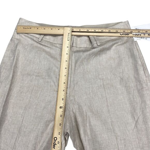H & M Linen Blend Cropped Pants Womens 12 Beige Basic Coastal New $39.99 - Picture 5 of 13
